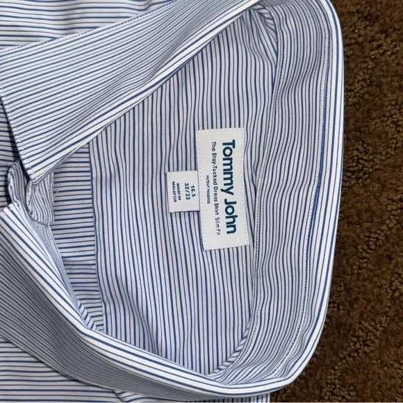 Tommy John nwt stay tucked slim dress shirt size 16.5 neck 32/33 sleeve - Picture 3 of 4